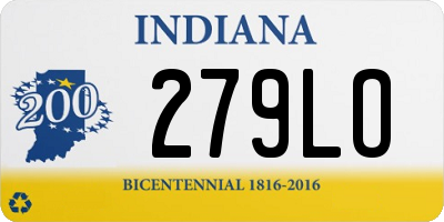 IN license plate 279LO