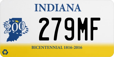 IN license plate 279MF