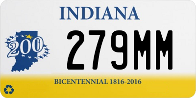 IN license plate 279MM