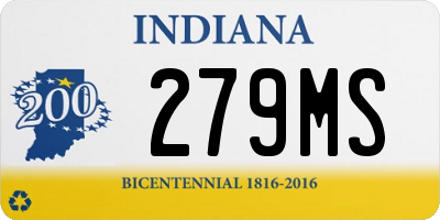 IN license plate 279MS