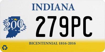 IN license plate 279PC