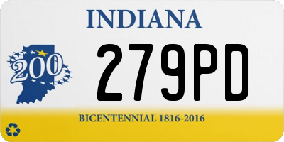 IN license plate 279PD