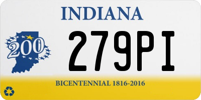 IN license plate 279PI