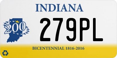 IN license plate 279PL