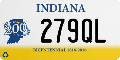 IN license plate 279QL