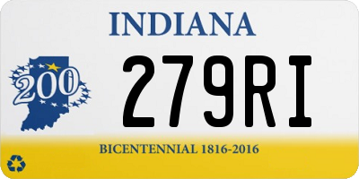 IN license plate 279RI