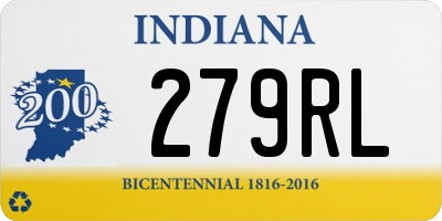 IN license plate 279RL