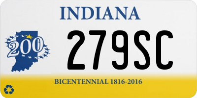 IN license plate 279SC