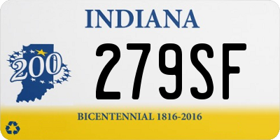 IN license plate 279SF