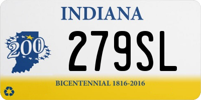 IN license plate 279SL