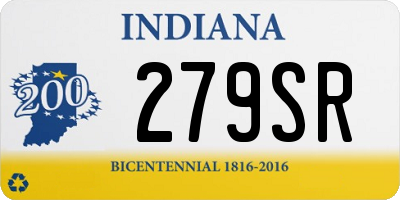 IN license plate 279SR