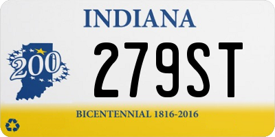 IN license plate 279ST