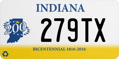 IN license plate 279TX