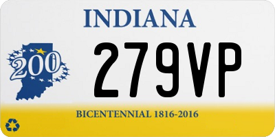 IN license plate 279VP
