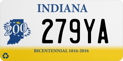 IN license plate 279YA