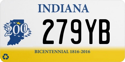 IN license plate 279YB