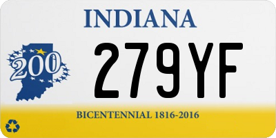 IN license plate 279YF