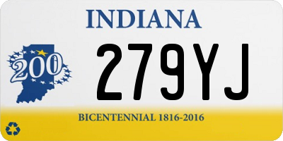 IN license plate 279YJ