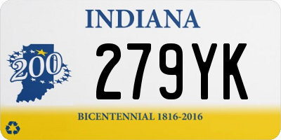 IN license plate 279YK