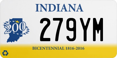 IN license plate 279YM