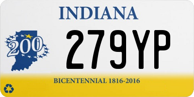 IN license plate 279YP