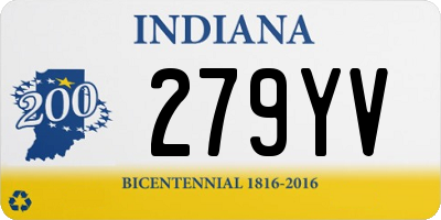 IN license plate 279YV