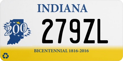 IN license plate 279ZL