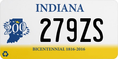 IN license plate 279ZS