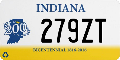 IN license plate 279ZT