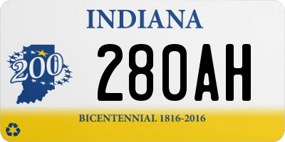 IN license plate 280AH