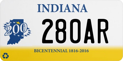 IN license plate 280AR