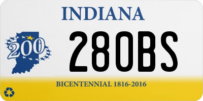 IN license plate 280BS