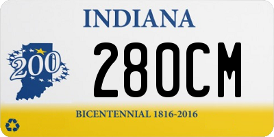 IN license plate 280CM