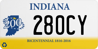 IN license plate 280CY