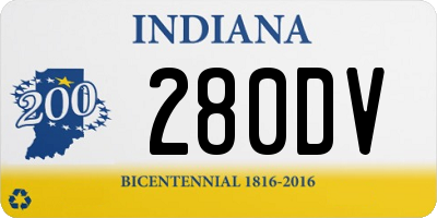 IN license plate 280DV