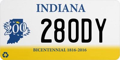 IN license plate 280DY