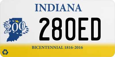 IN license plate 280ED