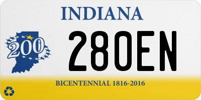 IN license plate 280EN