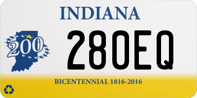 IN license plate 280EQ