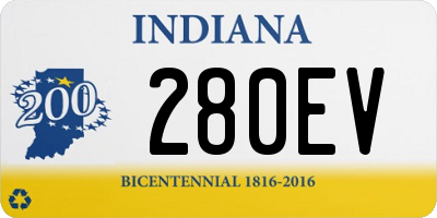 IN license plate 280EV