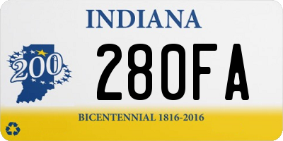 IN license plate 280FA