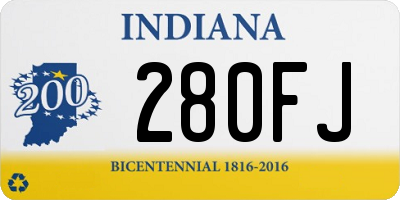 IN license plate 280FJ