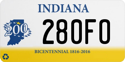 IN license plate 280FO