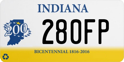 IN license plate 280FP