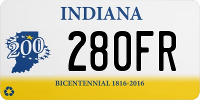 IN license plate 280FR