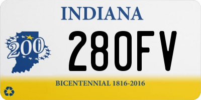 IN license plate 280FV