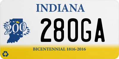 IN license plate 280GA