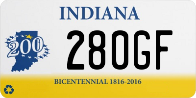 IN license plate 280GF