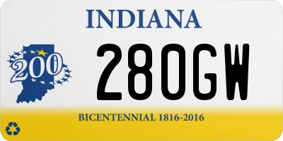 IN license plate 280GW