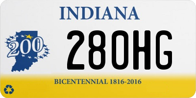 IN license plate 280HG